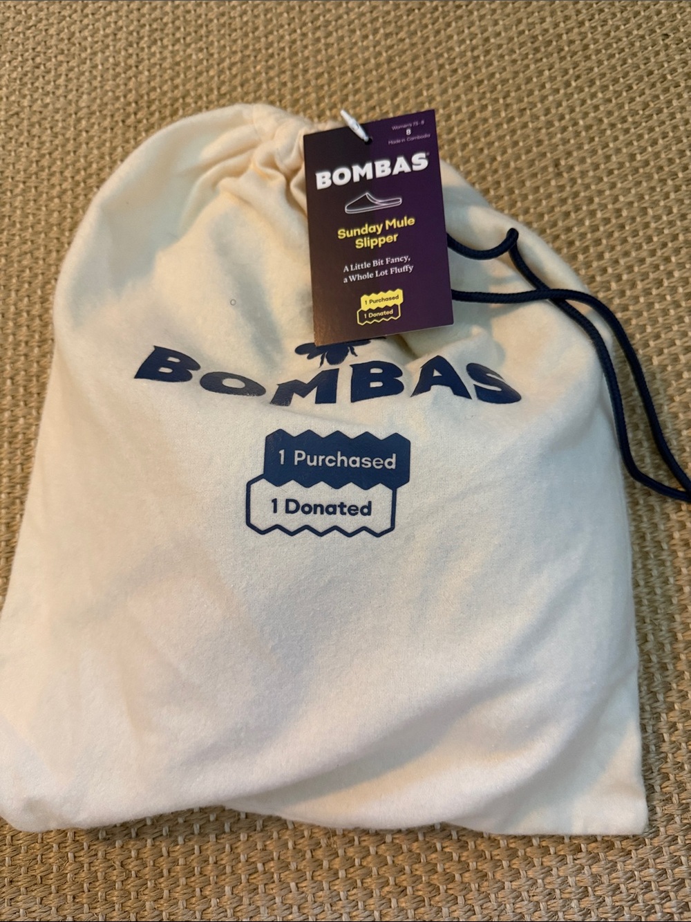 New! Bombas Plush Sunday Mule Sherpa Slip-On Slippers in Light Blue - Picture 5 of 6